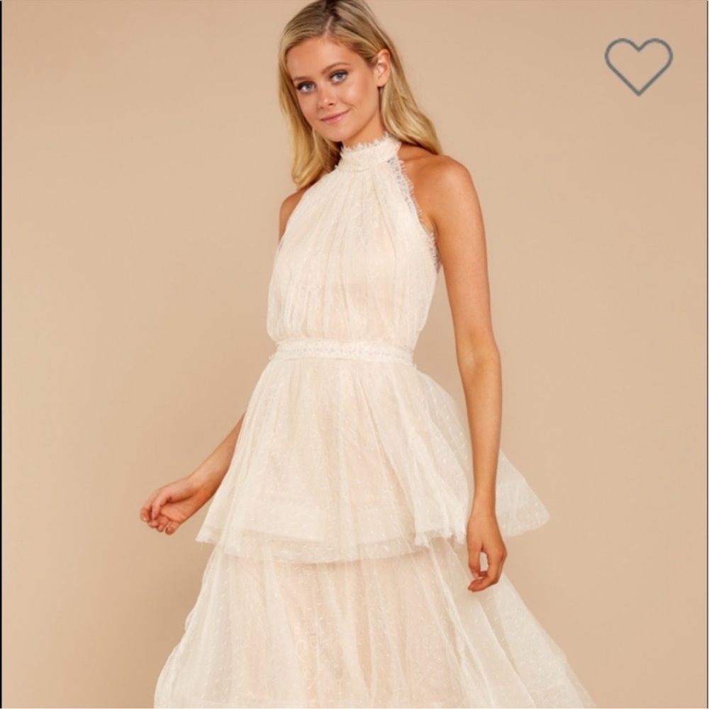 Red dress boutique Night at the met Ivory dress small